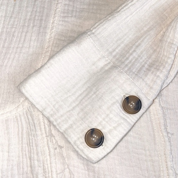 Free People Ivory White 100% Cotton Tunic Top, Size Medium - Picture 5 of 9